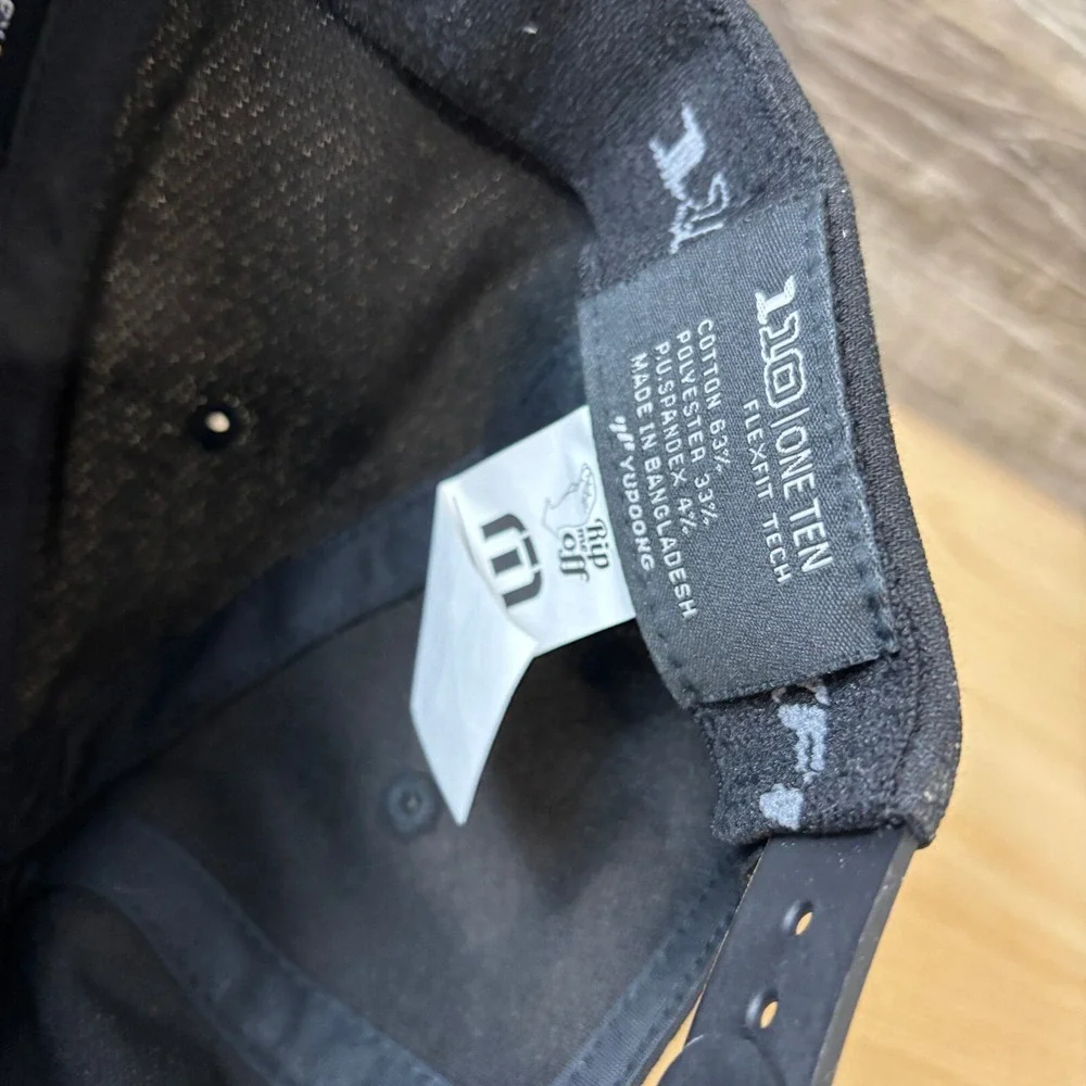 Travis Mathew Hat Cap Snapback Black Engelsma Construction Adjustable‎